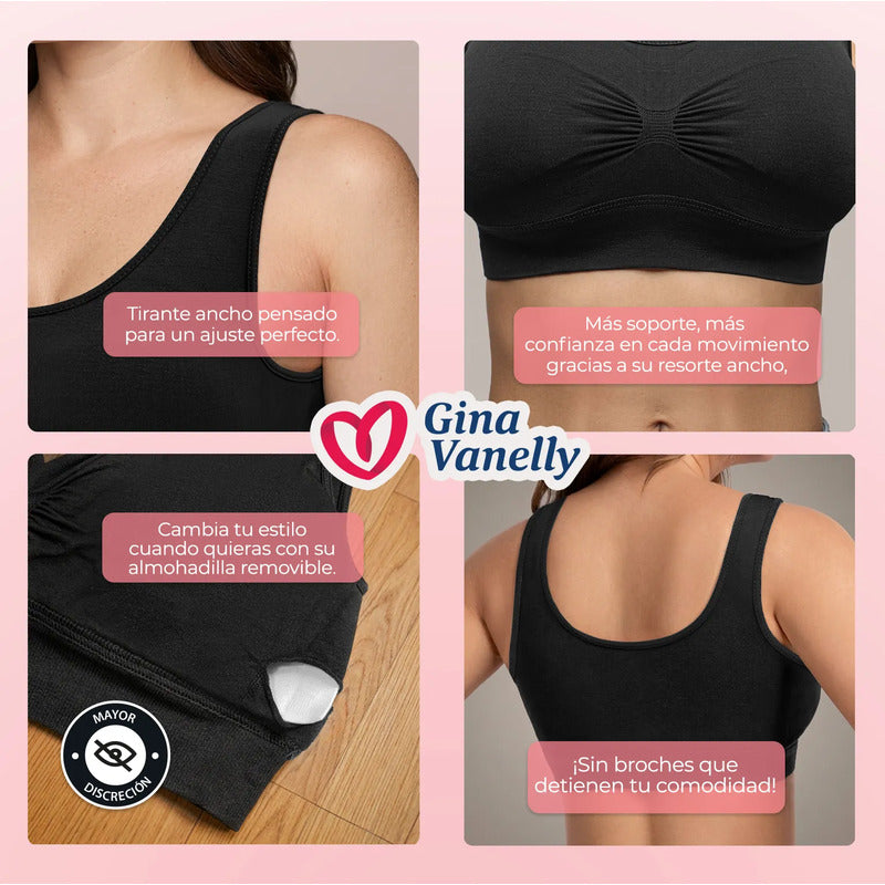 Top Bra Deportivo Microfibra Premium Sin Costuras