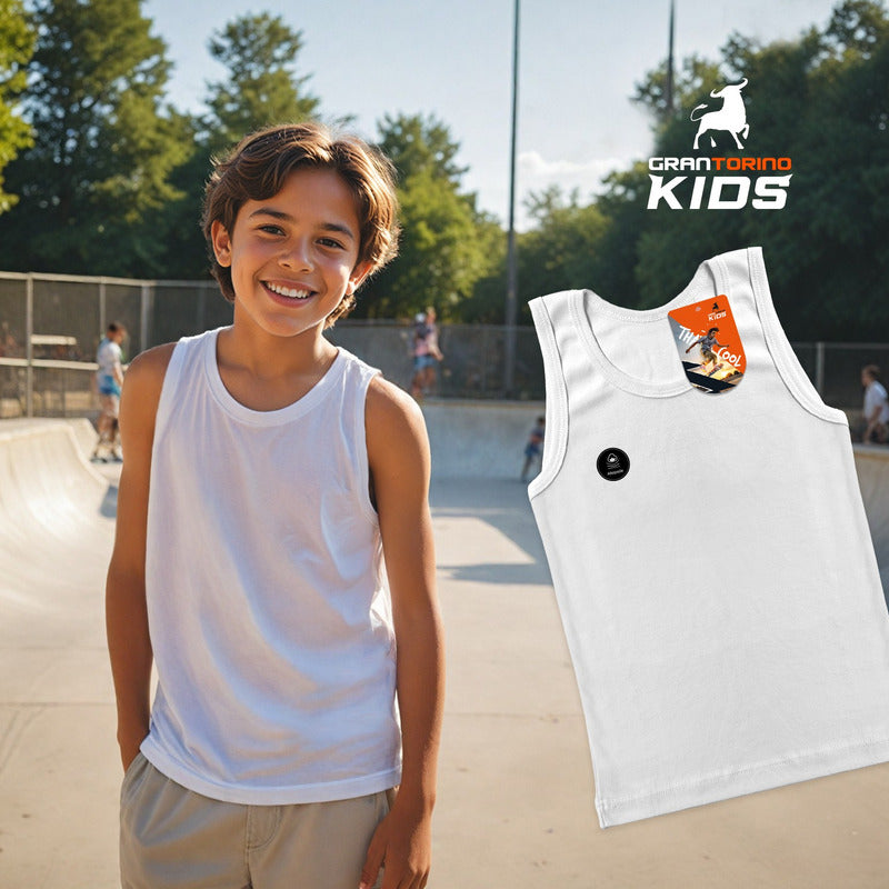 6 Pack Camiseta Niño Gran Torino Algodón Afelpada Sin Mangas