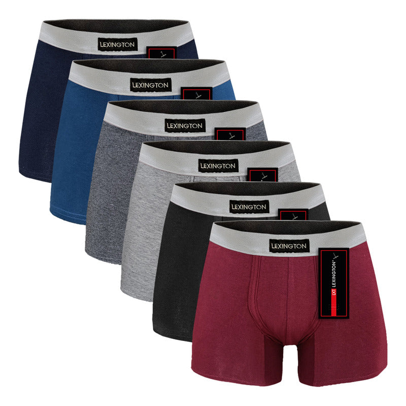 6 Pack Bóxer Lexington Algodón Premium Resorte Afelpado