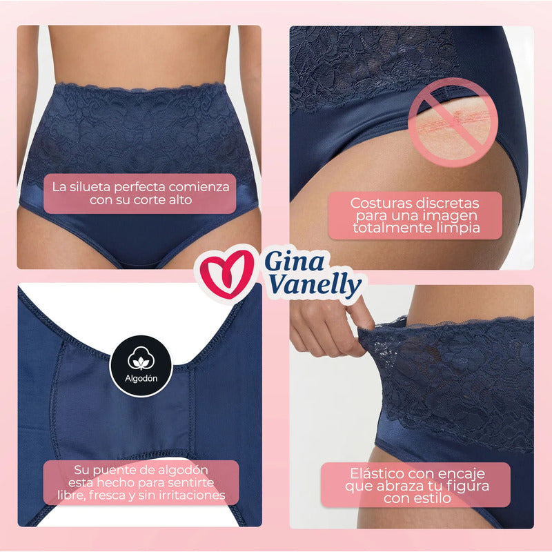 6 Pack Pantaleta Gina Vanelly Venecia Control Abdomen Licra