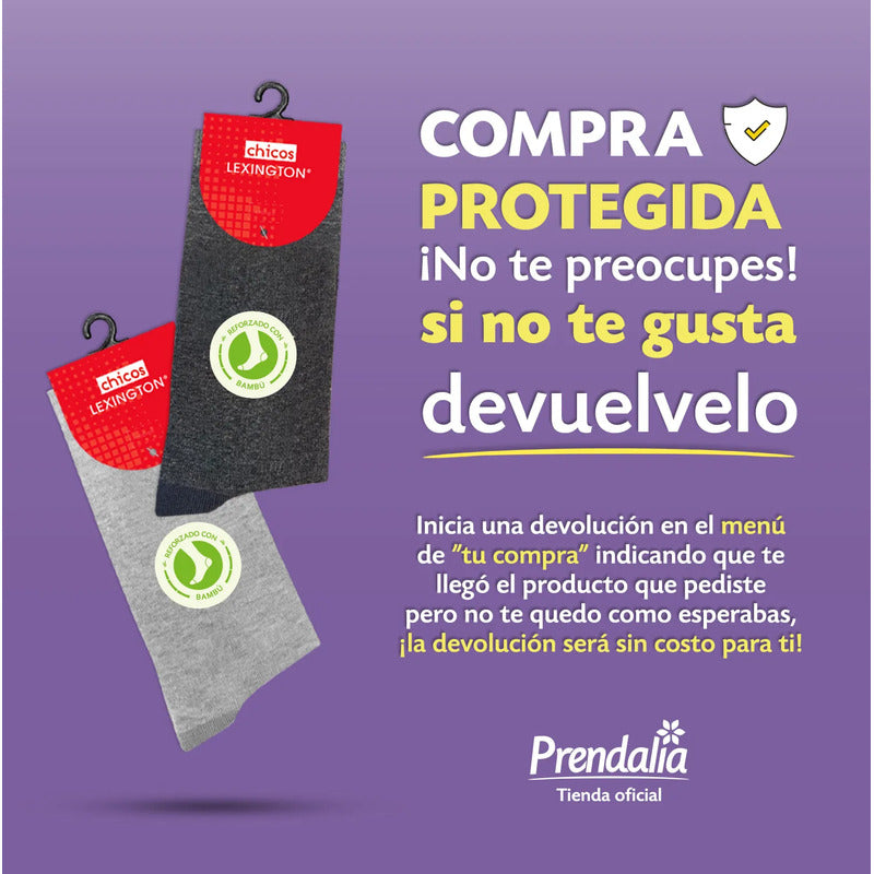 6pack Calcetines Niño Lexington Vestir Algodón Licra Premium