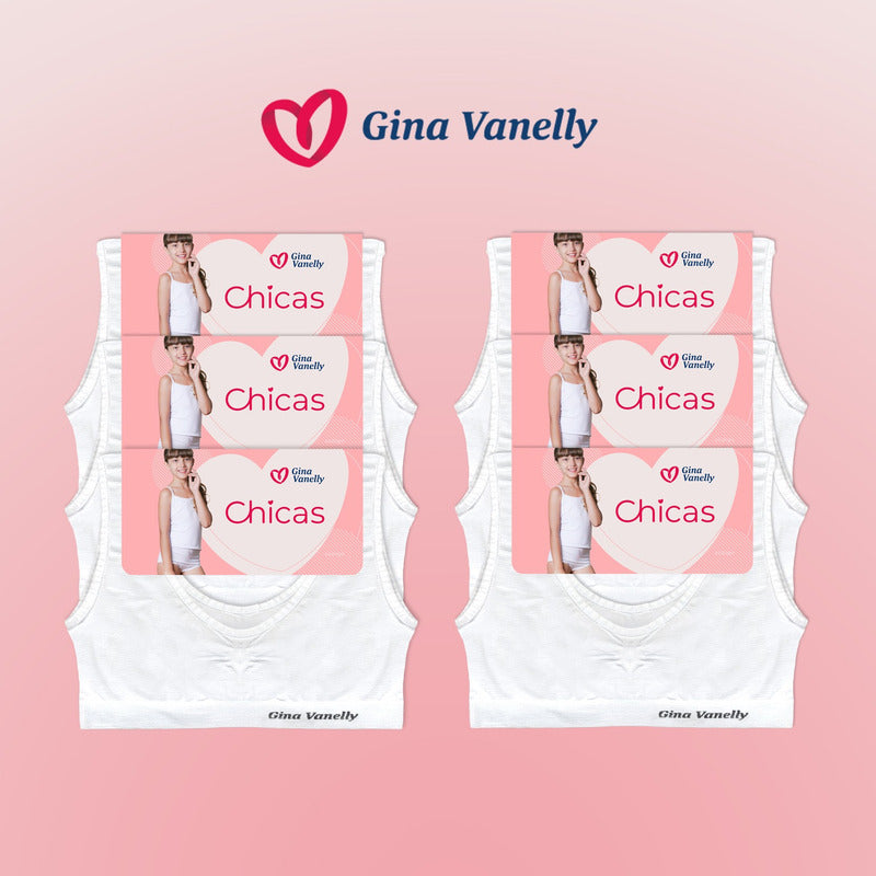 6 Pack Top Corpiño Gina Vanelly Niña Microfibra Premium
