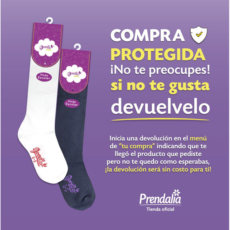 6 Pack Calceta Escolar Microfibra Super Resistente