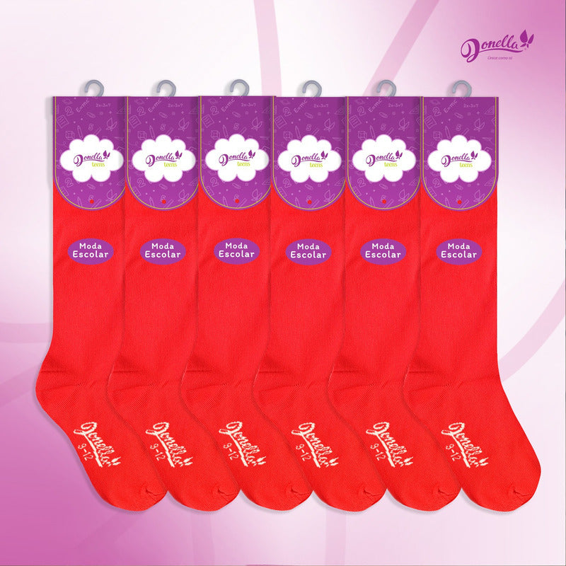 12 Pack Calceta Escolar Microfibra Super Resistente