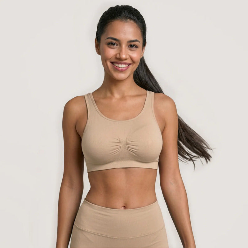 Top Bra Deportivo Microfibra Premium Sin Costuras