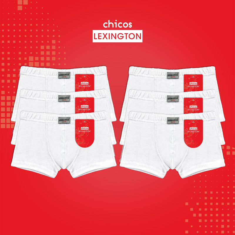 6 Pack Bóxer Niño Lexington Algodón Premium Ajuste Perfecto