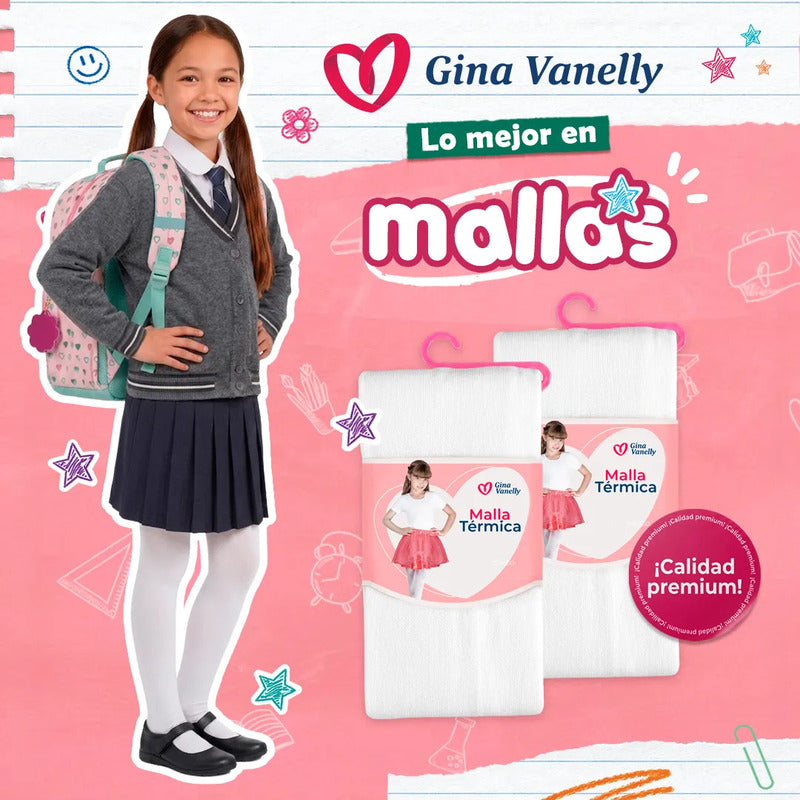 3 Pack Malla Térmica Niña Acrilán Gruesa Calientita