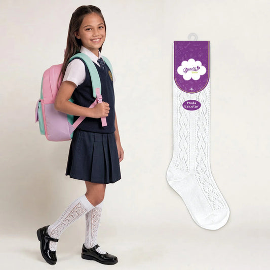 6 Pack Calceta Escolar Donella Calada Súper Durable
