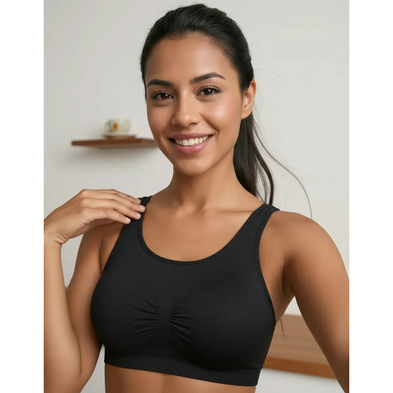 3 Pack Top Bra Deportivo Microfibra Premium Sin Costuras