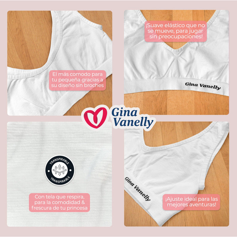6 Pack Top Corpiño Gina Vanelly Niña Microfibra Premium