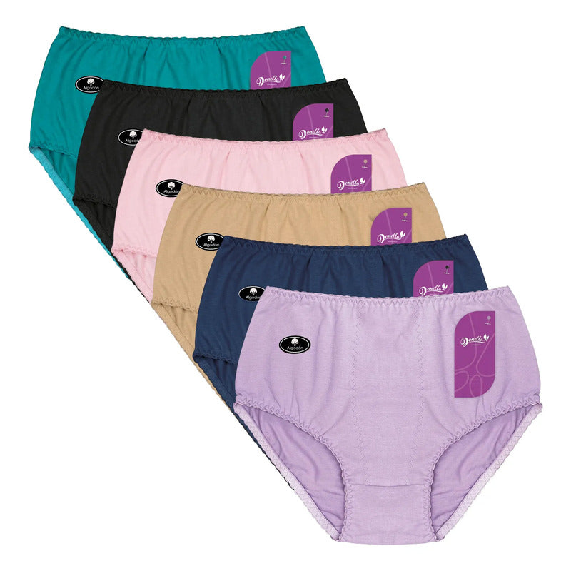 12 Pack Pantaleta Completa Algodón - Licra Con Refuerzo