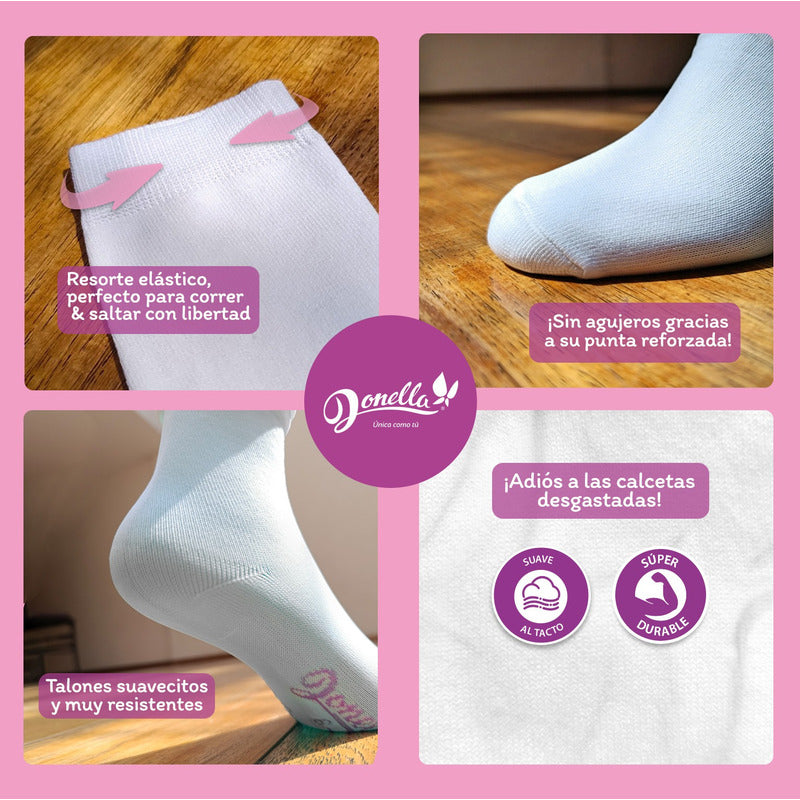 12 Pack Calceta Escolar Microfibra Super Resistente