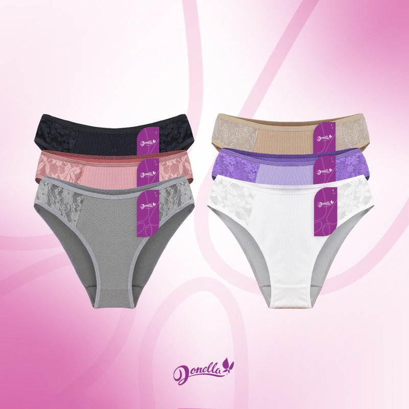 6 Pack Pantaleta Bikini Mujer Algodón - Licra Super Comodos