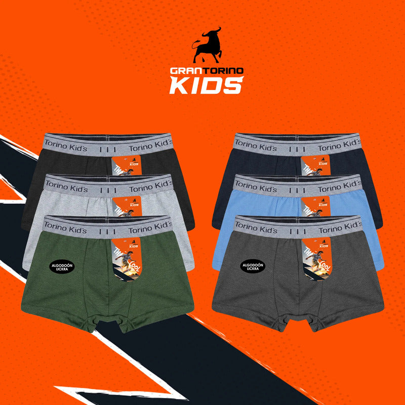 6 Pack Bóxer Niño Gran Torino Algodón Super Durables
