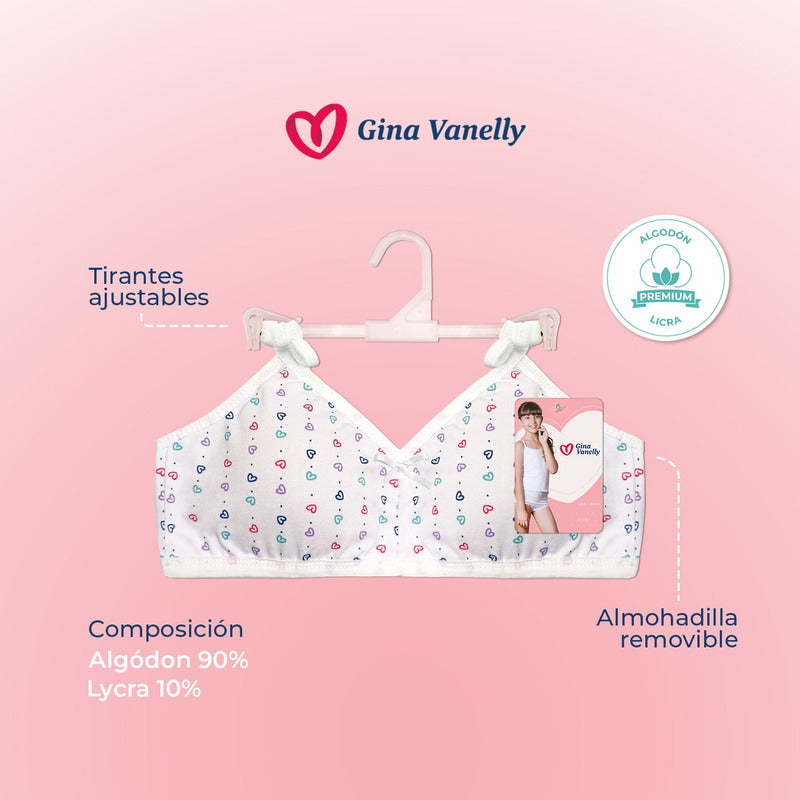 Bra Entrenador Gina Vanelly Juvenil Algodón Premium 6 Pack