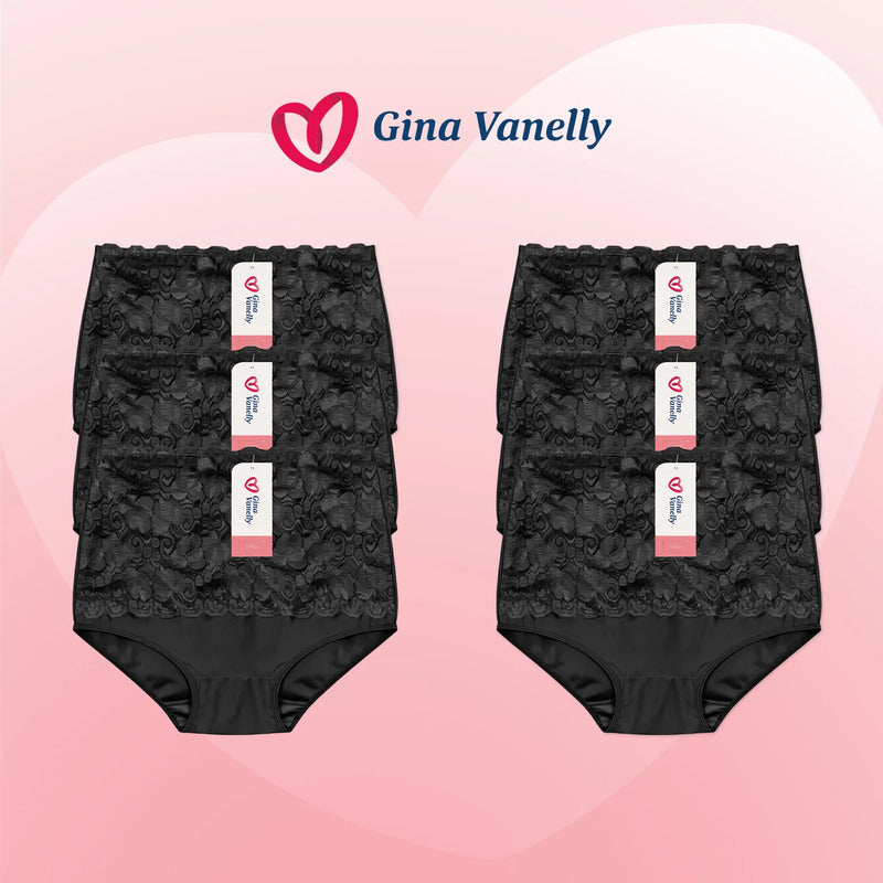 6 Pack Pantaleta Gina Vanelly Venecia Control Abdomen Licra