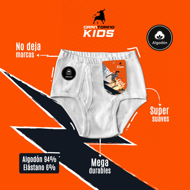 6 Pack Trusa Calzón Niño Algodón Suavecitos Super Durables