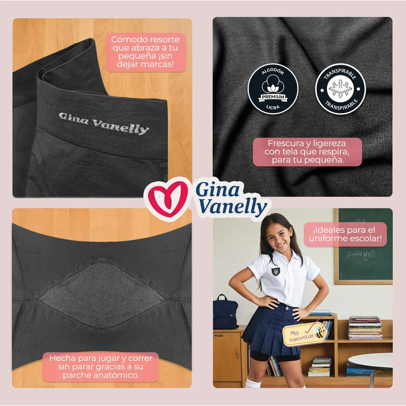 Short Licra Niña Gina Vanelly Microfibra Premium