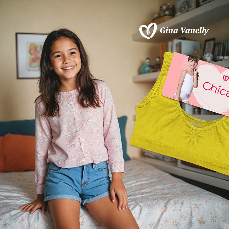 6 Pack Top Corpiño Gina Vanelly Niña Microfibra Premium