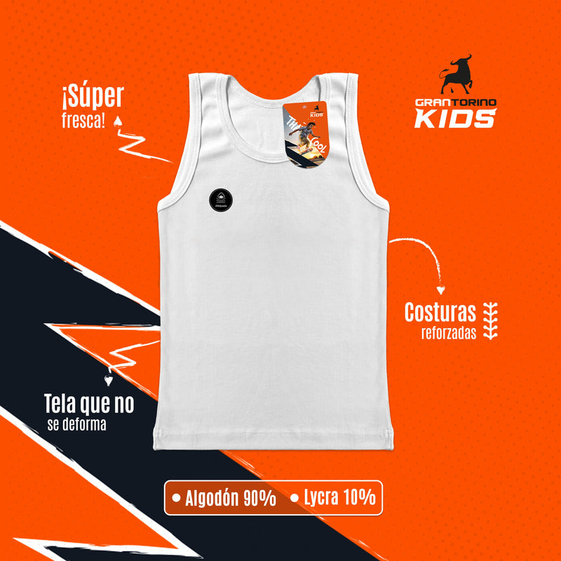 6 Pack Camiseta Niño Gran Torino Algodón Afelpada Sin Mangas