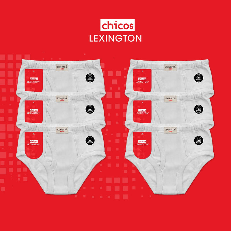 6 Pack Trusa Calzón Lexington Niño Algodón Premium