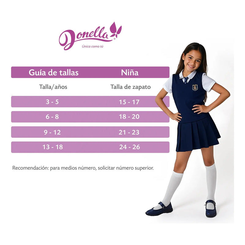6 Pack Calceta Escolar Donella Microfibra Super Resistente
