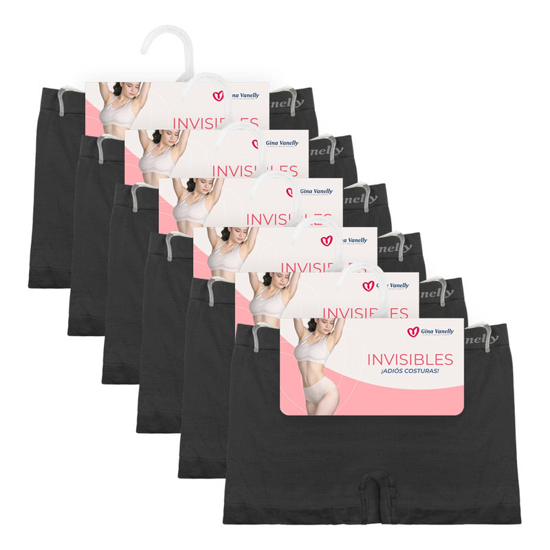 6 Pack Bóxer Mujer Gina Vanelly Microfibra Premium Seamless