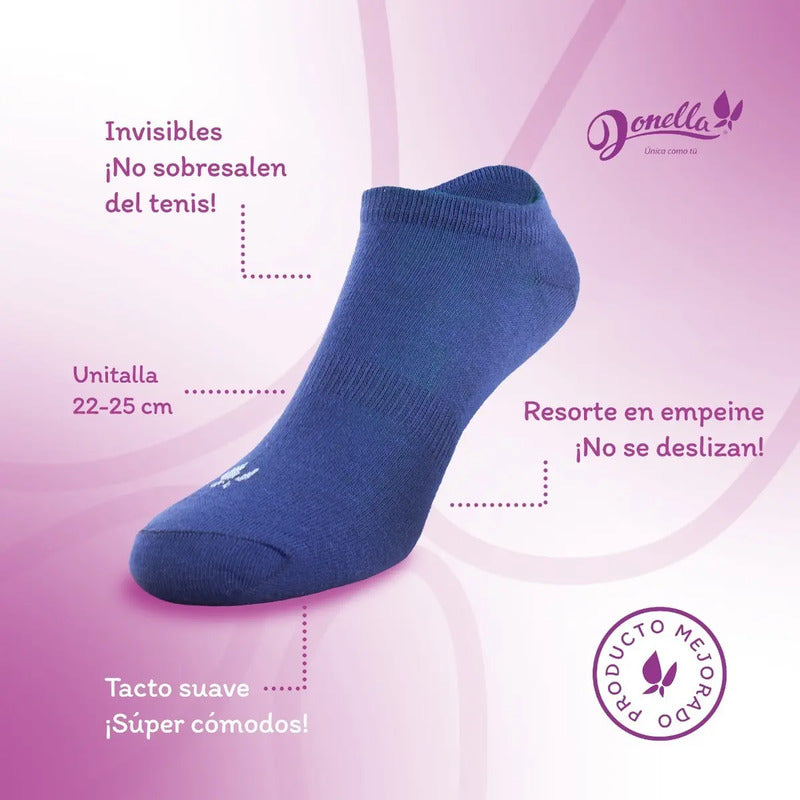 12 Pares Tines Mujer Invisibles Super Cómodos Durables