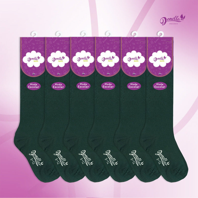 12 Pack Calceta Escolar Microfibra Super Resistente