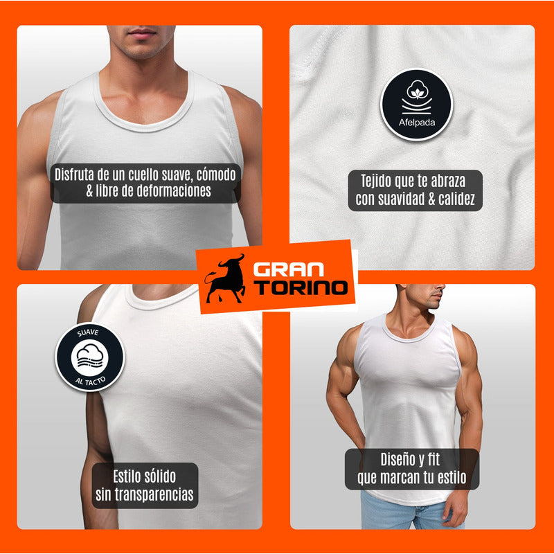 6 Pack Camiseta Hombre Algodón Afelpada