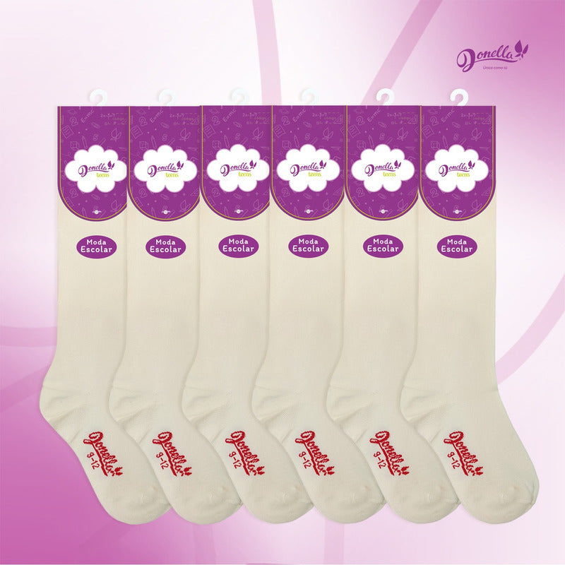 6 Pack Calceta Escolar Microfibra Super Resistente