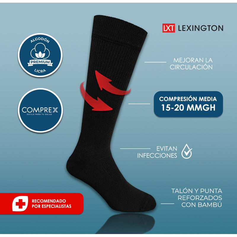 12 Pack Calcetín Compresión Lexington Varices Circulación