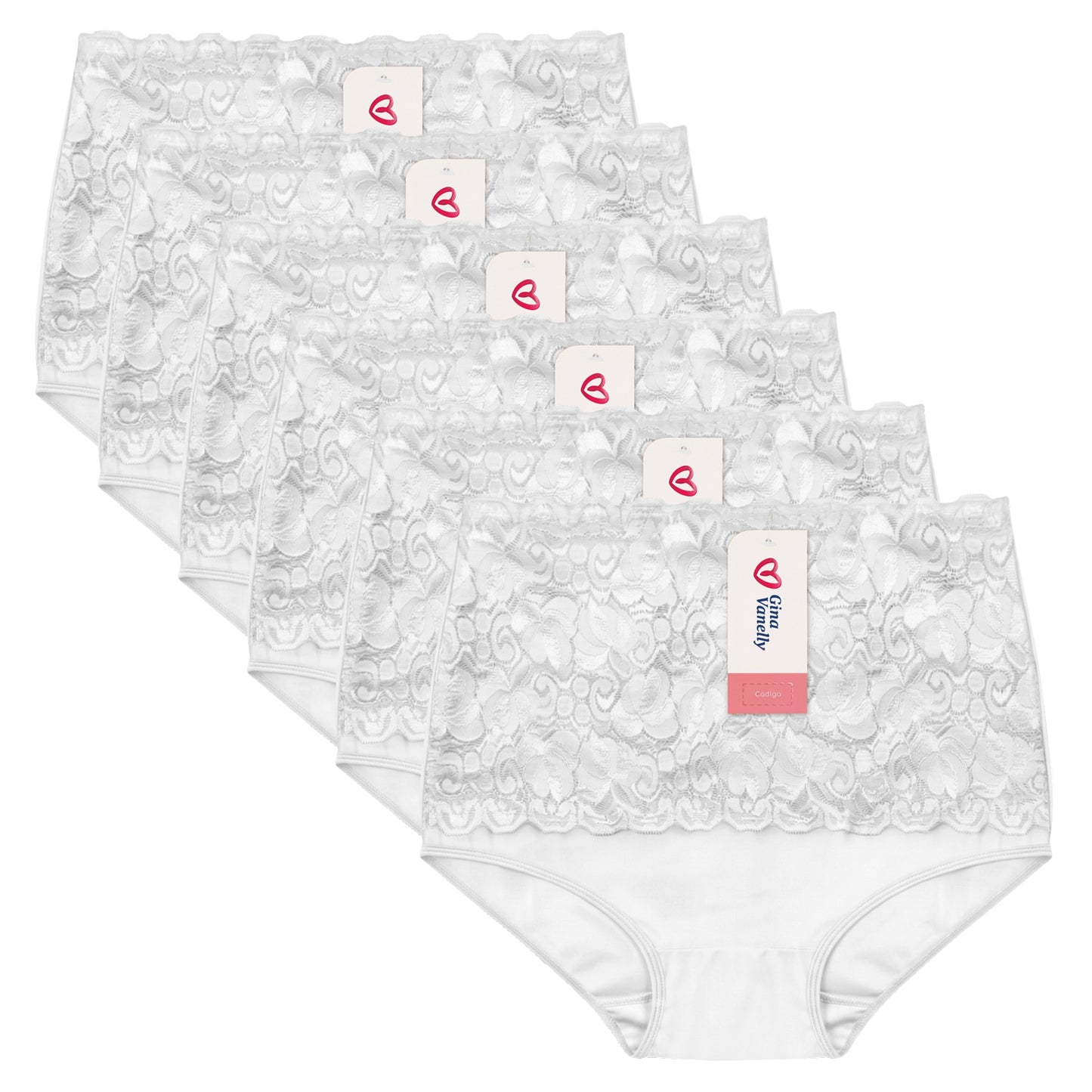 6 Pack Pantaleta Gina Vanelly Venecia Control Abdomen Licra Surtido Gde-ext