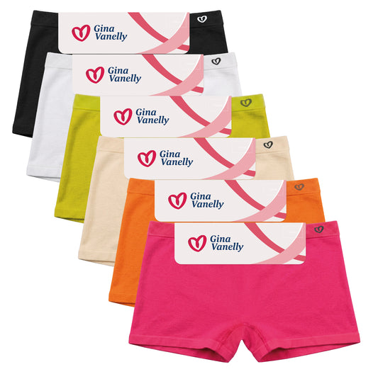 6 Pack Bóxer Mujer Gina Vanelly Microfibra Premium Seamless