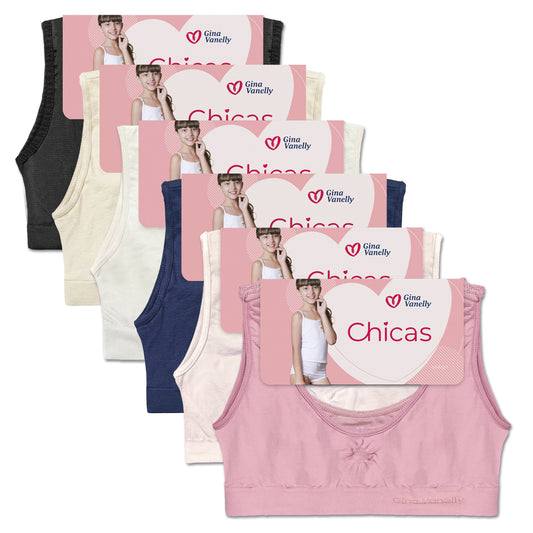 6 Pack Top Corpiño Gina Vanelly Niña Microfibra Premium