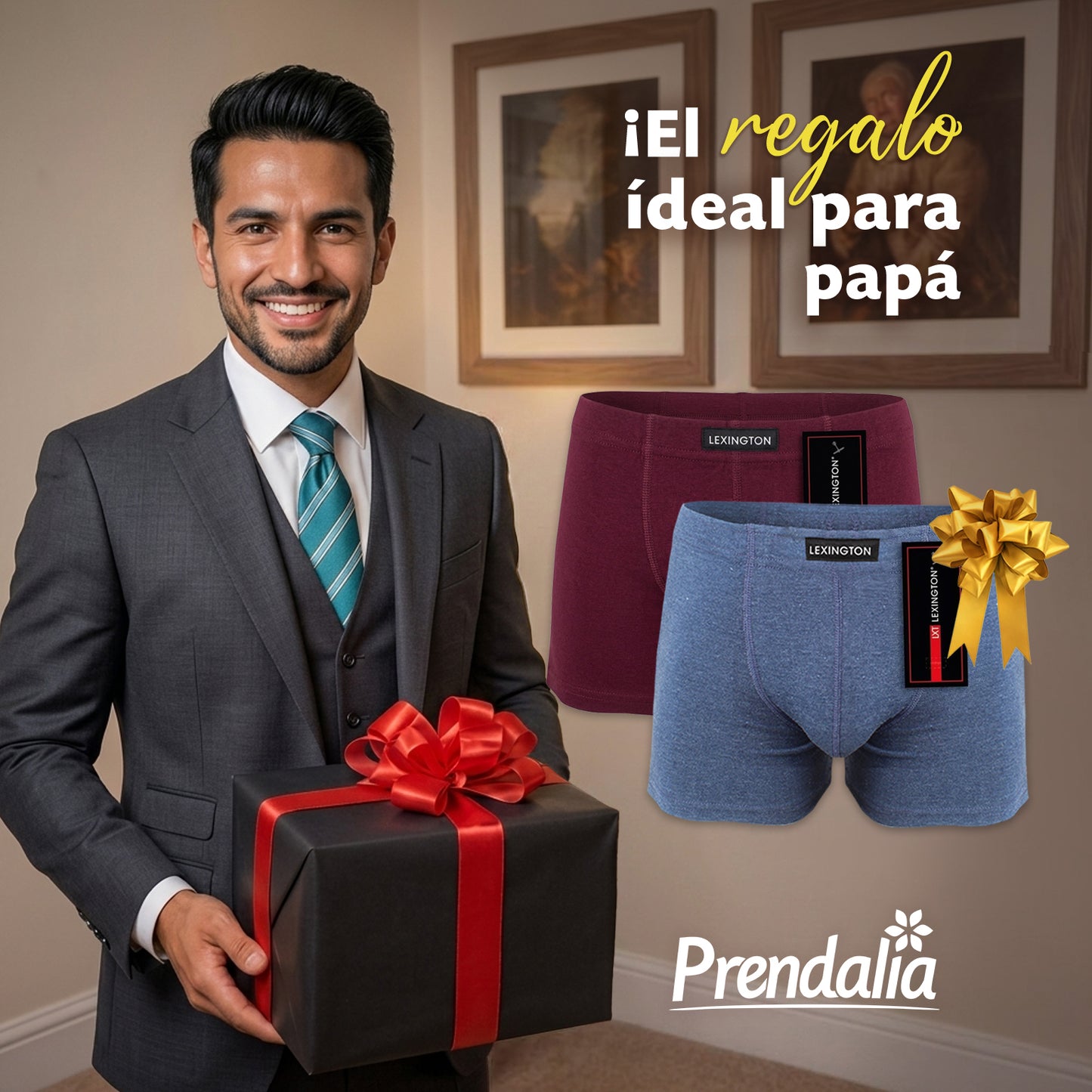 6 Pack Bóxer Hombre Lexington Algodón Premium Ajuste Perfect